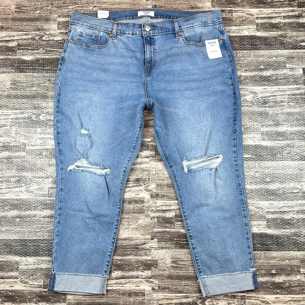 Levis Denizen Jeans Womens Plus Size 18 Mid Rise Boyfriend Distressed Denim NWT